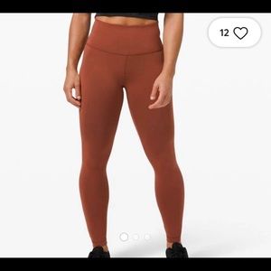 Lululemon high waisted leggings in rust